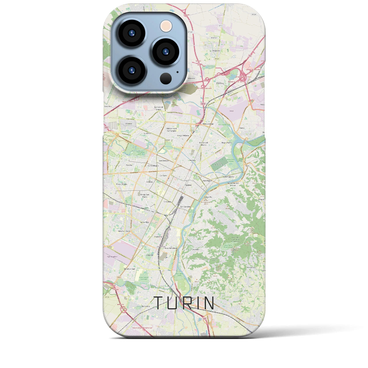 【トリノ】地図柄iPhoneケース（バックカバータイプ・ナチュラル）iPhone 13 Pro Max 用