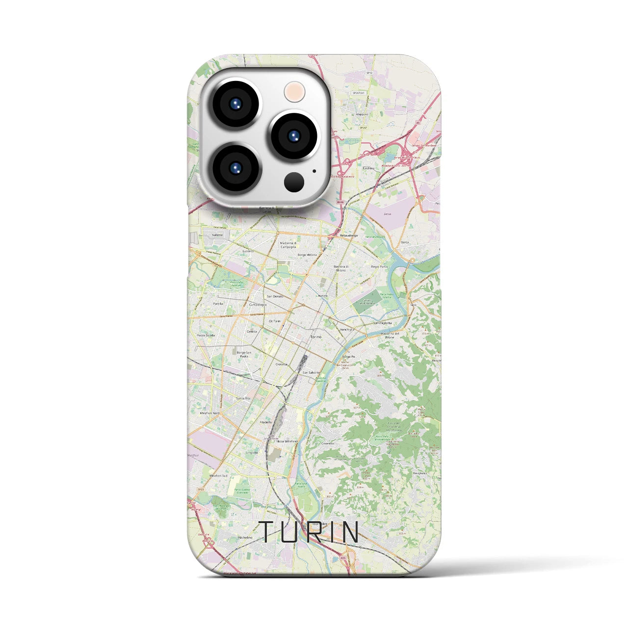 【トリノ】地図柄iPhoneケース（バックカバータイプ・ナチュラル）iPhone 13 Pro 用
