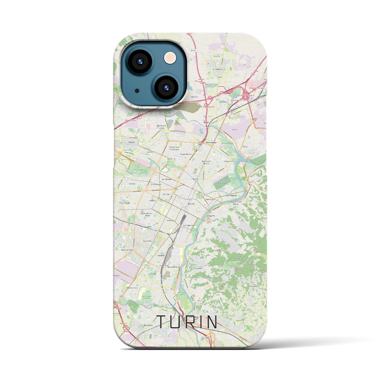 【トリノ】地図柄iPhoneケース（バックカバータイプ・ナチュラル）iPhone 13 用