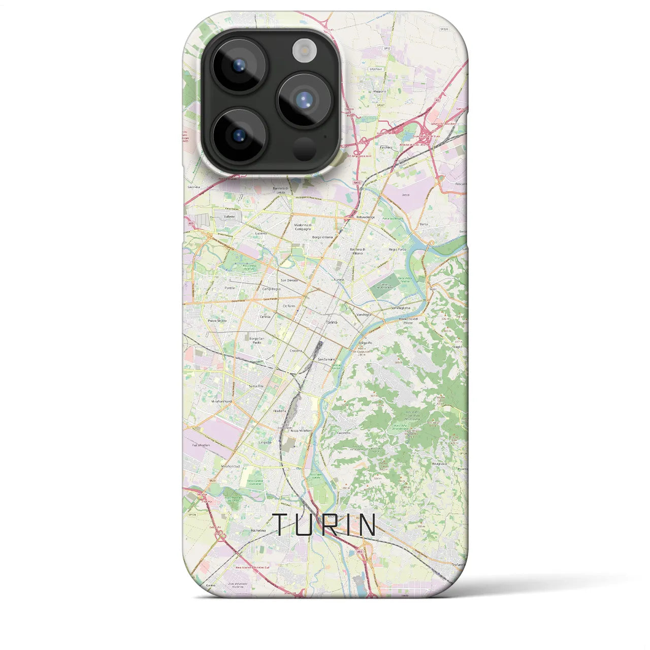 【トリノ】地図柄iPhoneケース（バックカバータイプ・ナチュラル）iPhone 15 Pro Max 用