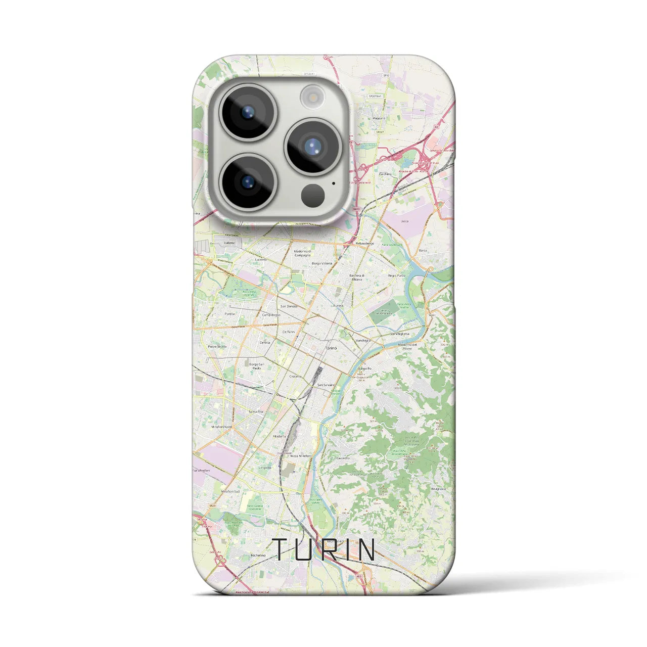 【トリノ】地図柄iPhoneケース（バックカバータイプ・ナチュラル）iPhone 15 Pro 用