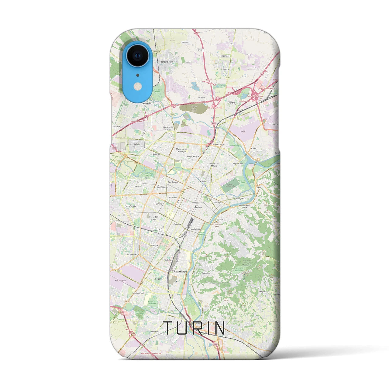【トリノ】地図柄iPhoneケース（バックカバータイプ・ナチュラル）iPhone XR 用