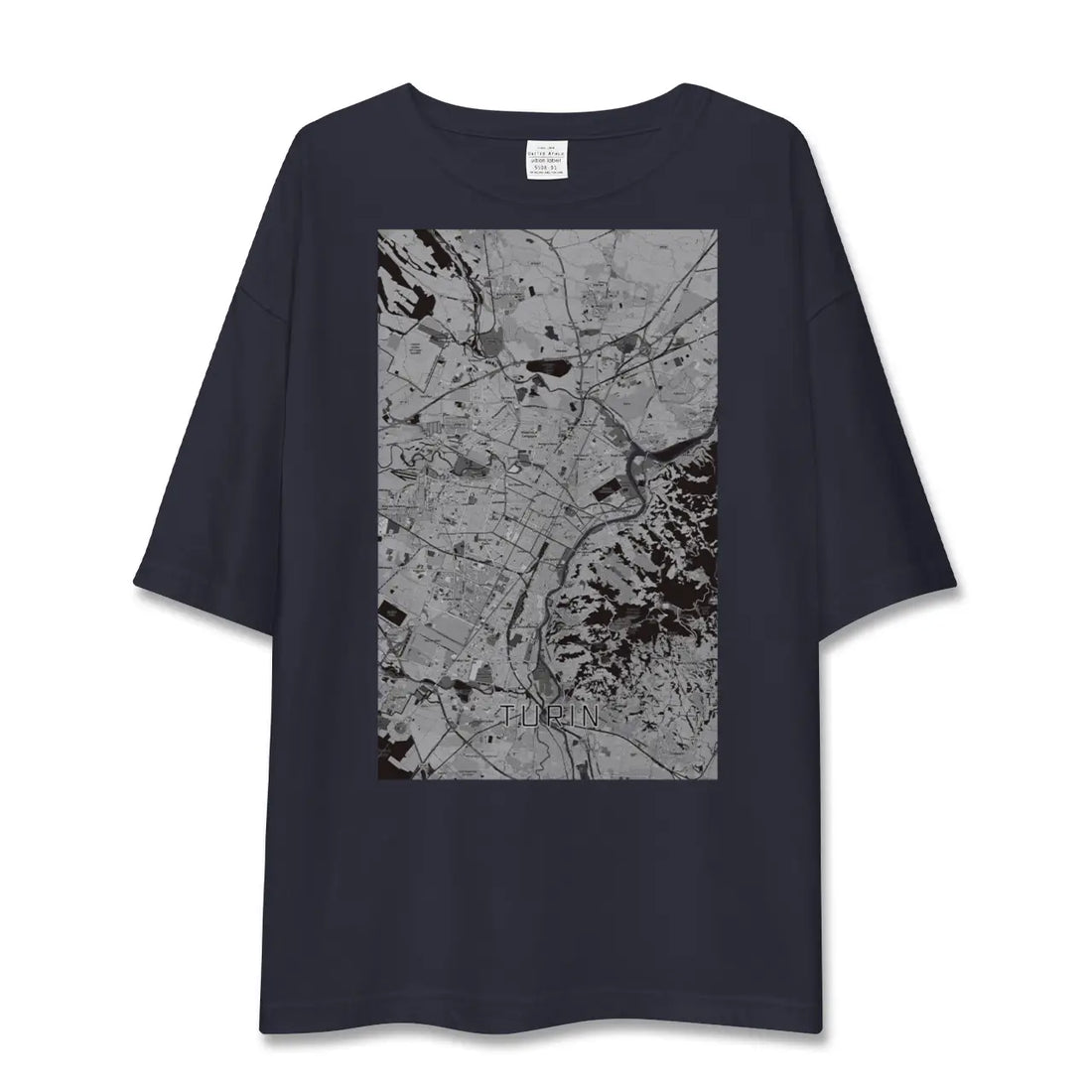 【トリノ（イタリア）】地図柄ビッグシルエットTシャツ