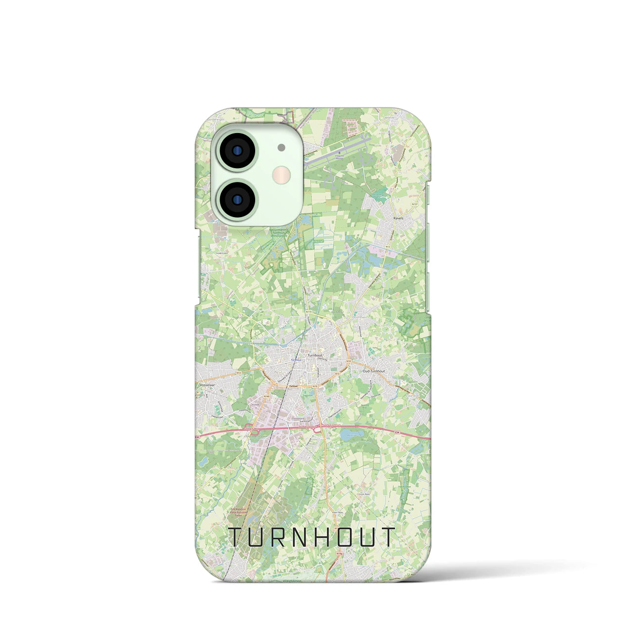 【トゥルンハウト】地図柄iPhoneケース（バックカバータイプ・ナチュラル）iPhone 12 mini 用