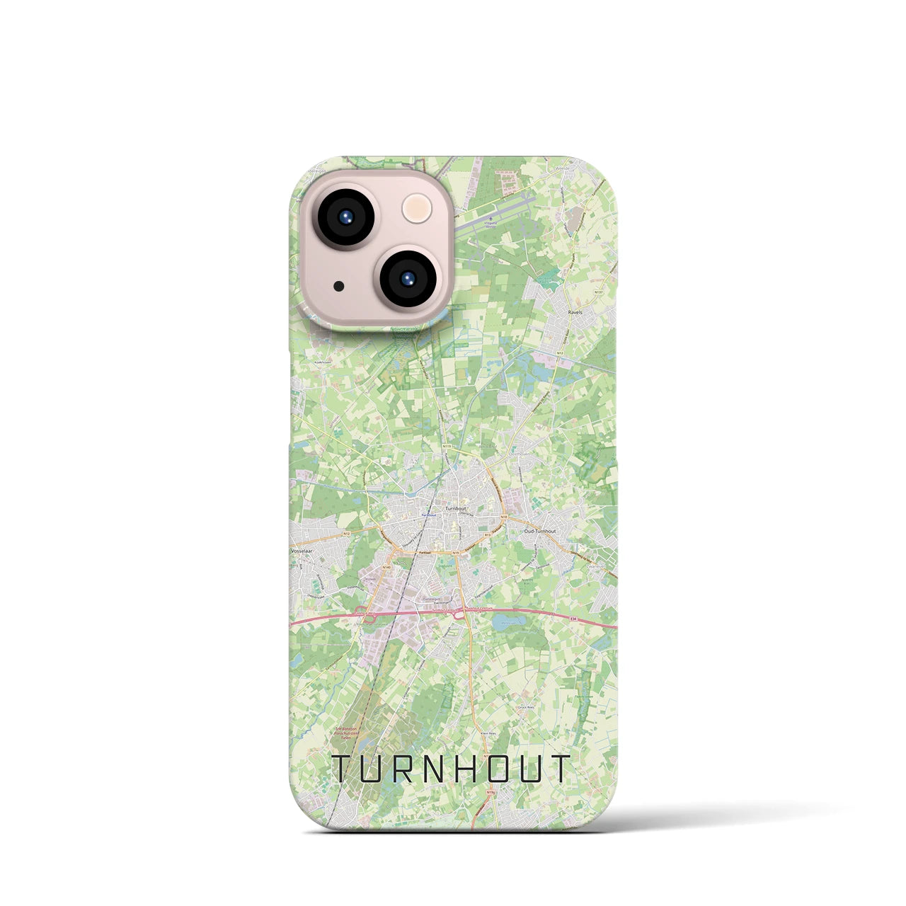 【トゥルンハウト】地図柄iPhoneケース（バックカバータイプ・ナチュラル）iPhone 13 mini 用