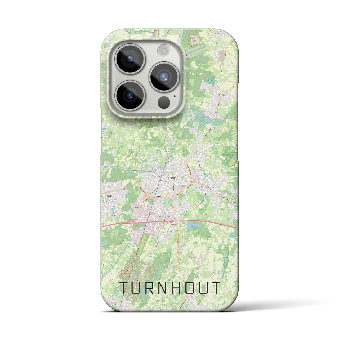【トゥルンハウト】地図柄iPhoneケース（バックカバータイプ・ナチュラル）iPhone 15 Pro 用