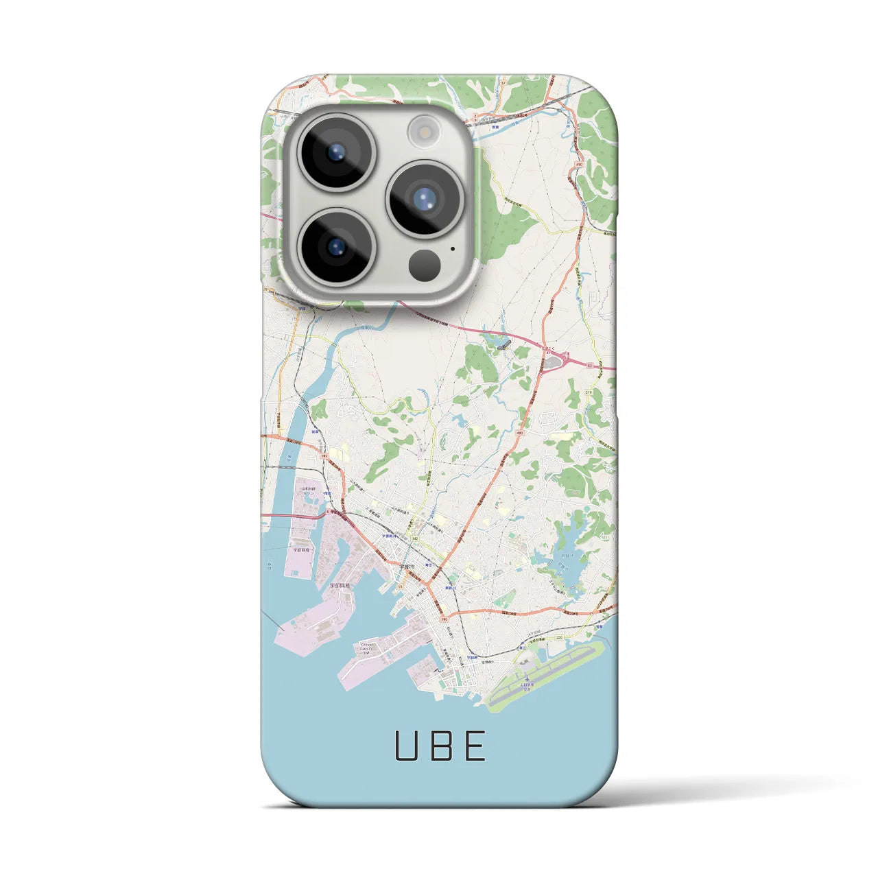 【宇部】地図柄iPhoneケース（バックカバータイプ・ナチュラル）iPhone 15 Pro 用