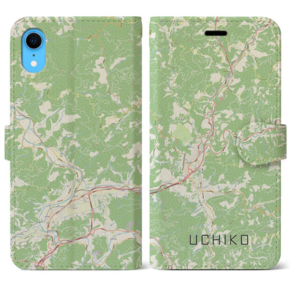 【内子（愛媛県）】地図柄iPhoneケース（手帳タイプ）ナチュラル・iPhone XR 用