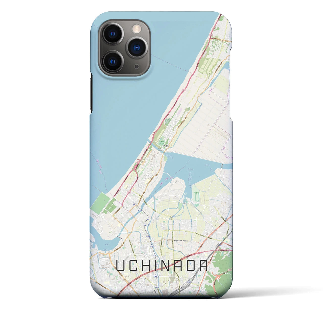 【内灘】地図柄iPhoneケース（バックカバータイプ・ナチュラル）iPhone 11 Pro Max 用