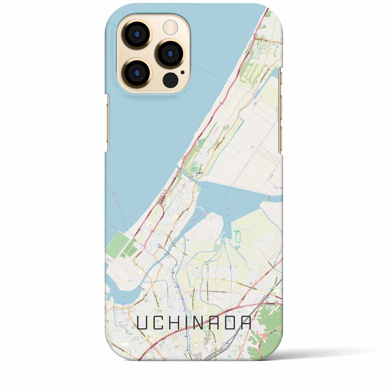 【内灘】地図柄iPhoneケース（バックカバータイプ・ナチュラル）iPhone 12 Pro Max 用
