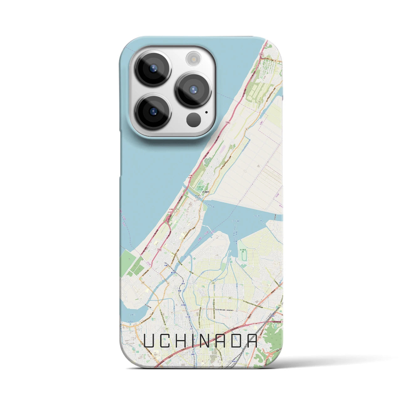 【内灘】地図柄iPhoneケース（バックカバータイプ・ナチュラル）iPhone 14 Pro 用