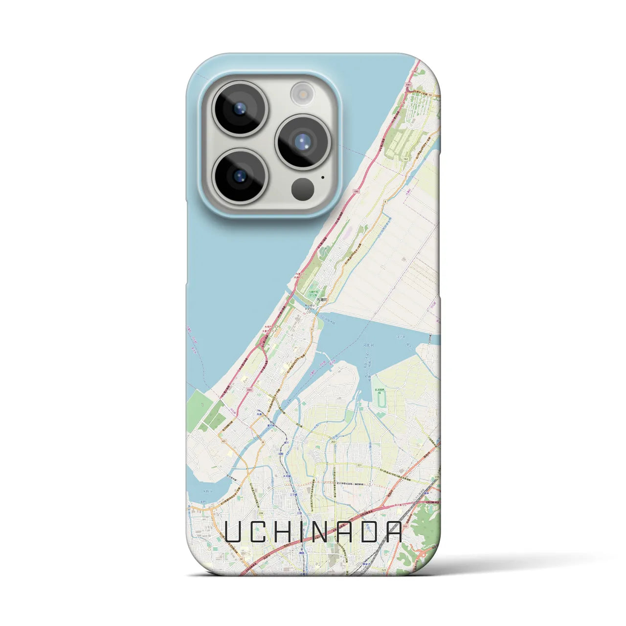 【内灘】地図柄iPhoneケース（バックカバータイプ・ナチュラル）iPhone 15 Pro 用