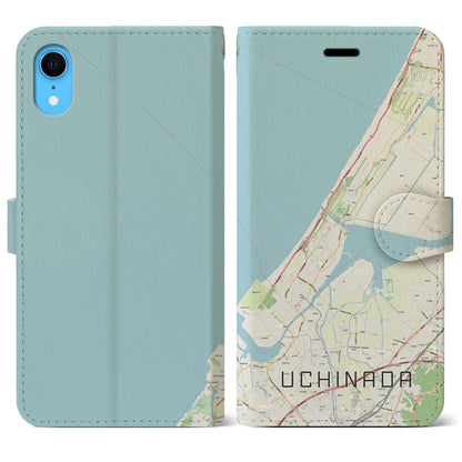 【内灘（石川県）】地図柄iPhoneケース（手帳タイプ）ナチュラル・iPhone XR 用