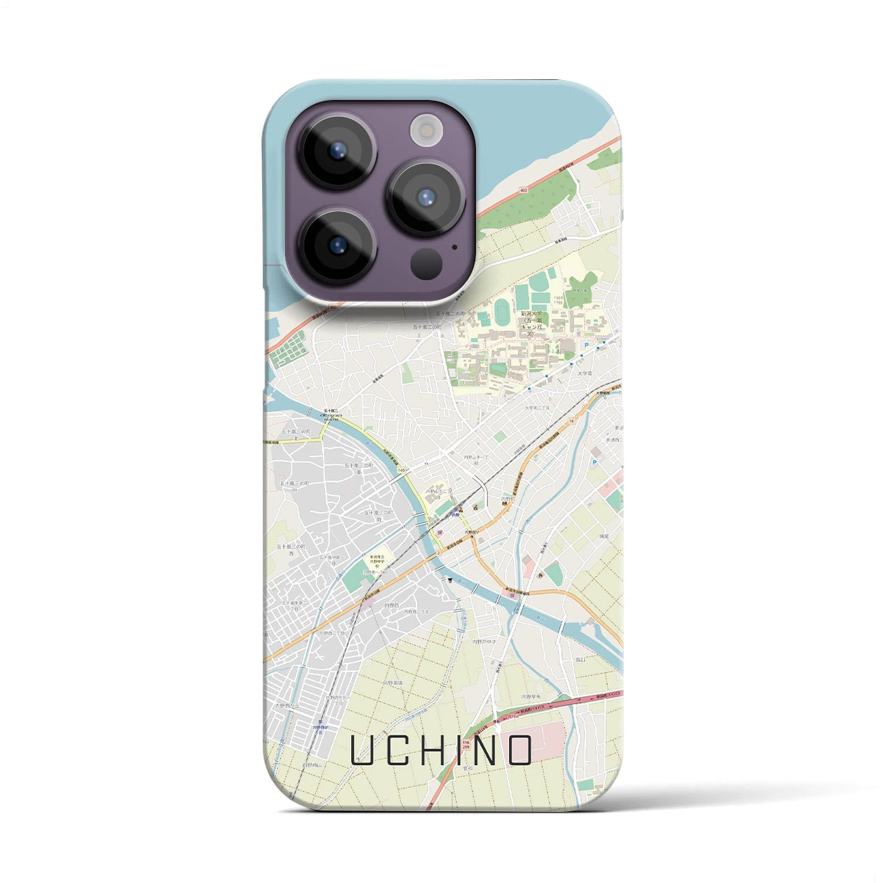 【内野】地図柄iPhoneケース（バックカバータイプ・ナチュラル）iPhone 14 Pro 用