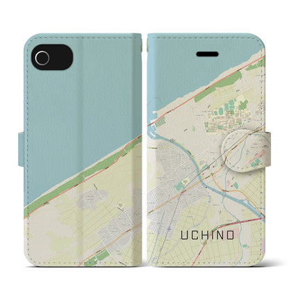 【内野（新潟県）】地図柄iPhoneケース（手帳タイプ）ナチュラル・iPhone SE（第3 / 第2世代） / 8 / 7 / 6s / 6 用