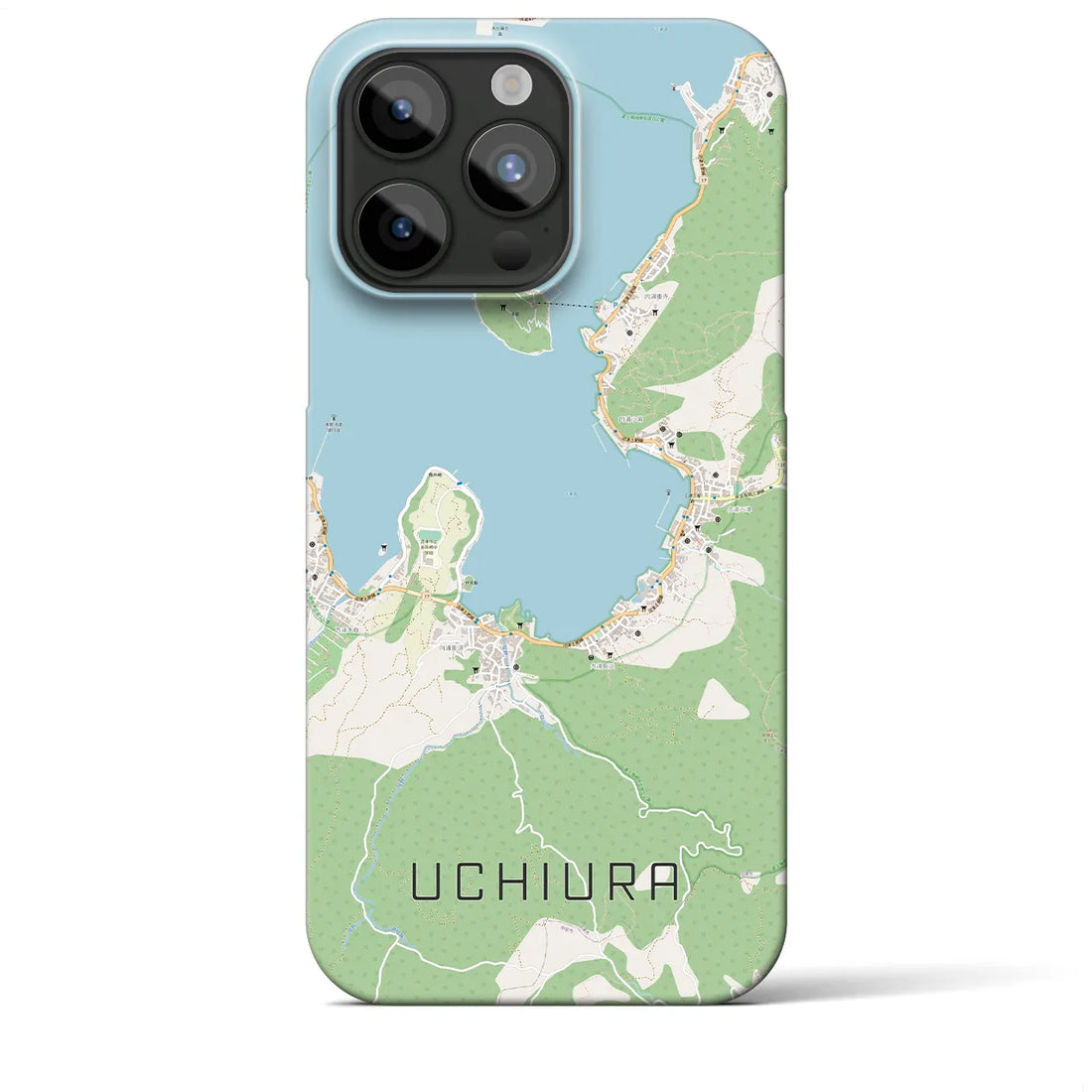 【内浦】地図柄iPhoneケース（バックカバータイプ・ナチュラル）iPhone 15 Pro Max 用