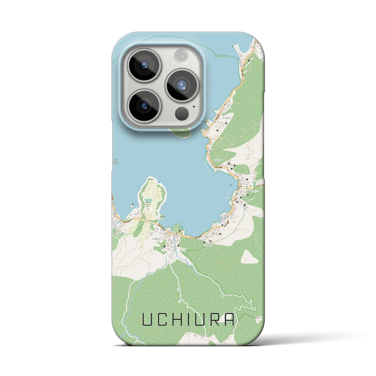 【内浦】地図柄iPhoneケース（バックカバータイプ・ナチュラル）iPhone 15 Pro 用