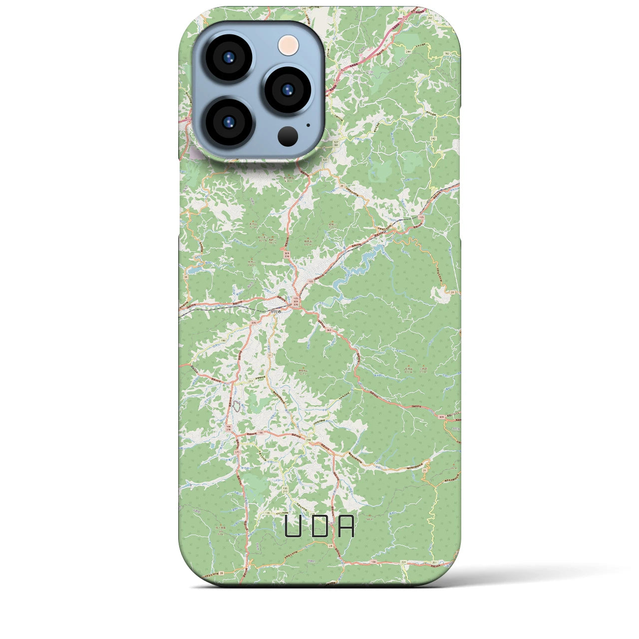 【宇陀】地図柄iPhoneケース（バックカバータイプ・ナチュラル）iPhone 13 Pro Max 用