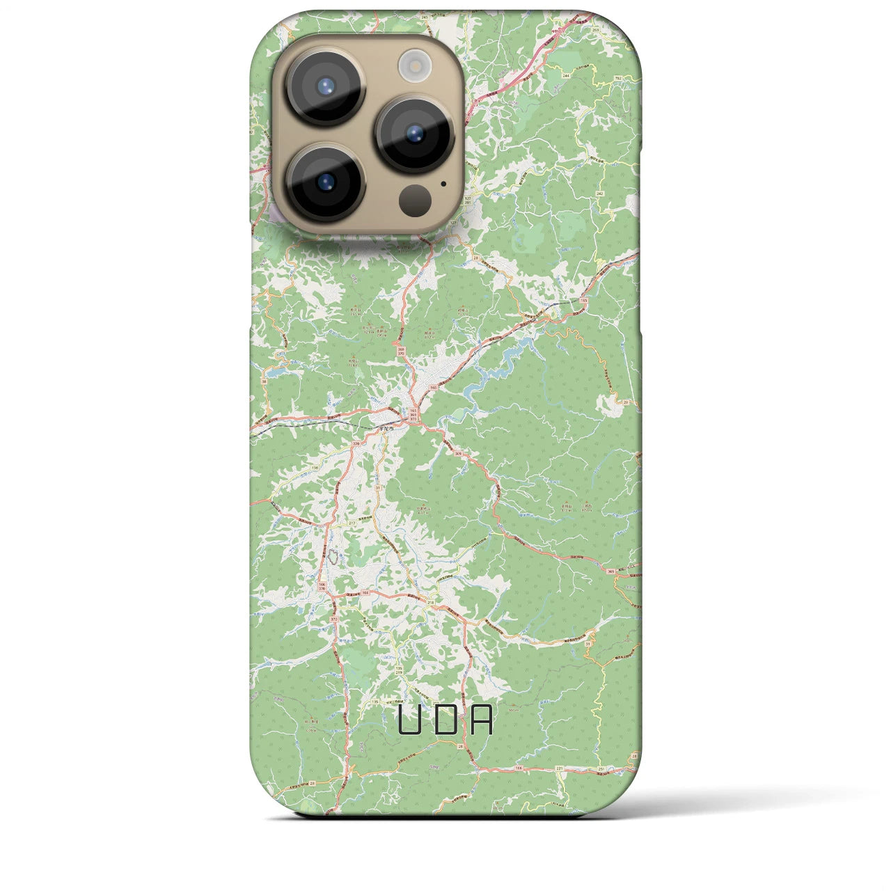 【宇陀】地図柄iPhoneケース（バックカバータイプ・ナチュラル）iPhone 14 Pro Max 用
