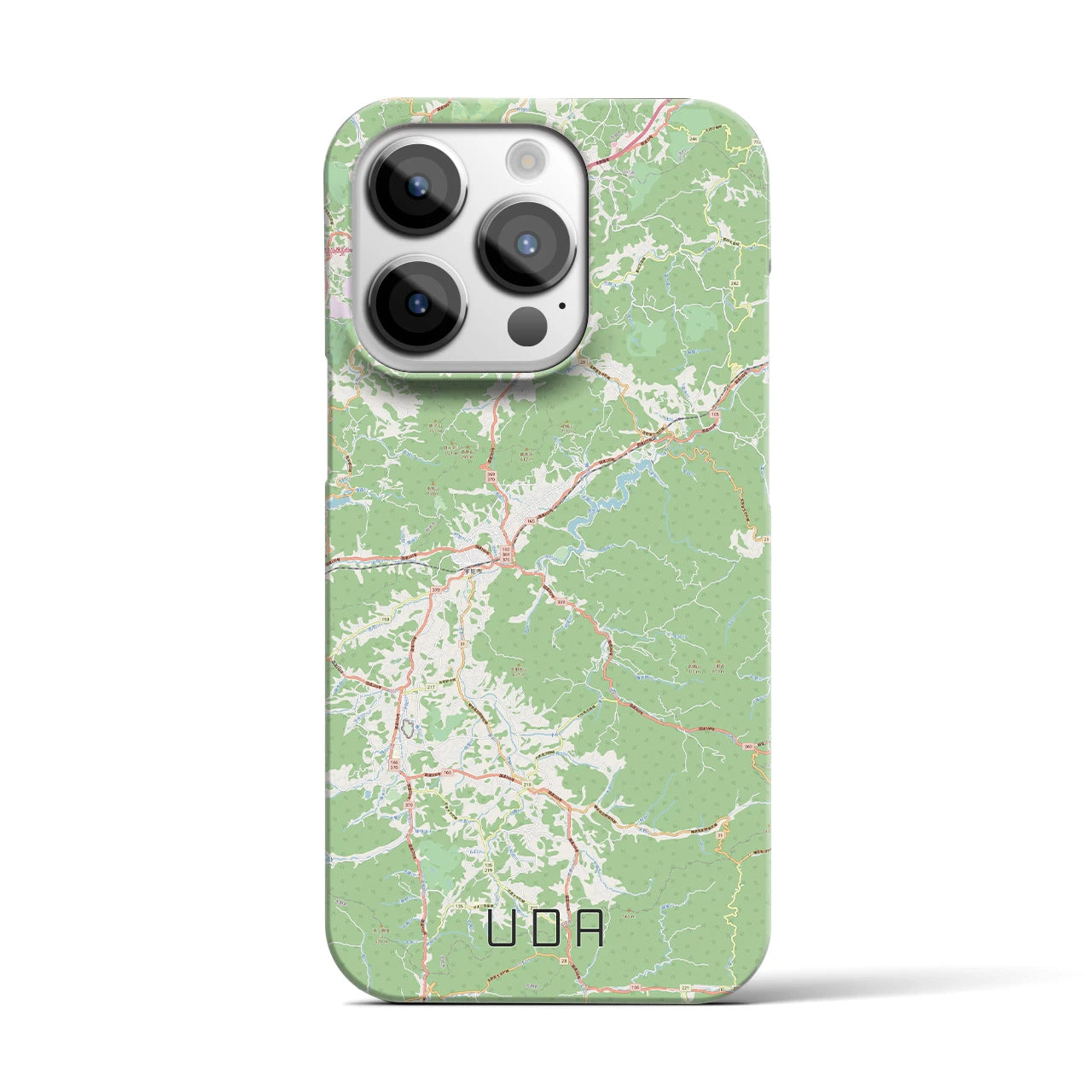 【宇陀】地図柄iPhoneケース（バックカバータイプ・ナチュラル）iPhone 14 Pro 用