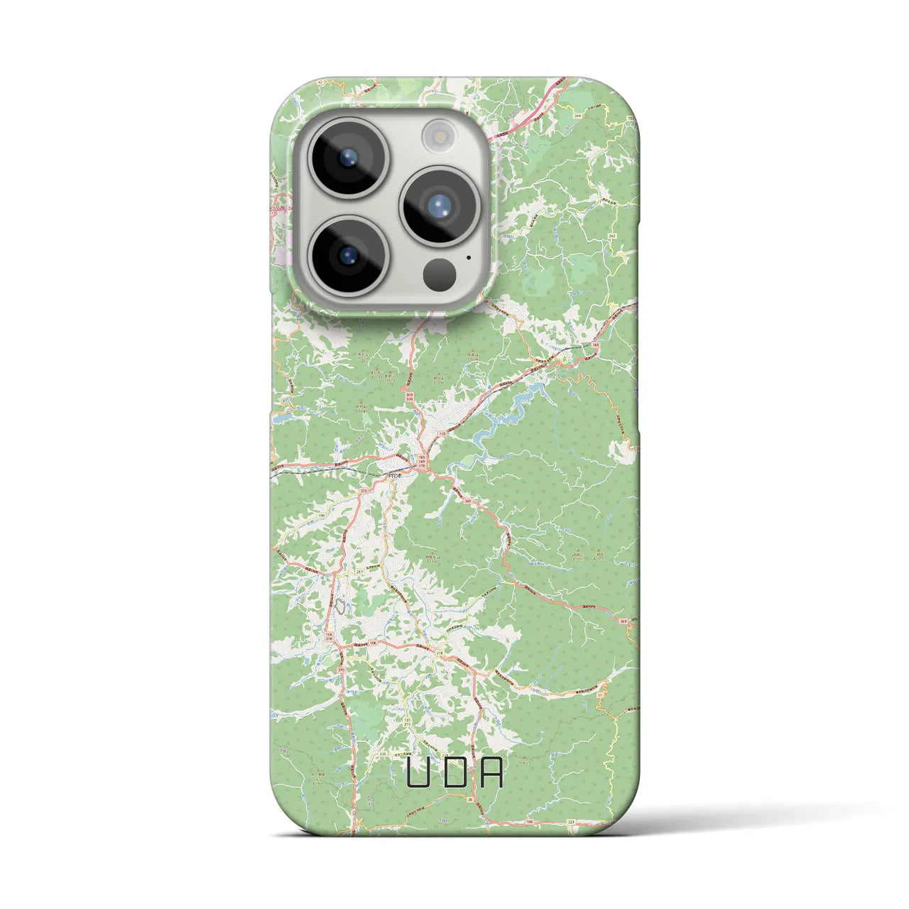 【宇陀】地図柄iPhoneケース（バックカバータイプ・ナチュラル）iPhone 15 Pro 用