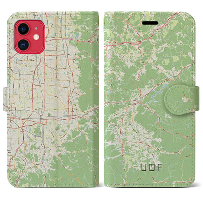 【宇陀（奈良県）】地図柄iPhoneケース（手帳タイプ）ナチュラル・iPhone 11 用