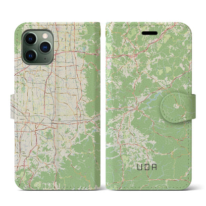 【宇陀（奈良県）】地図柄iPhoneケース（手帳タイプ）ナチュラル・iPhone 11 Pro 用