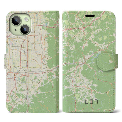 【宇陀（奈良県）】地図柄iPhoneケース（手帳タイプ）ナチュラル・iPhone 15 用