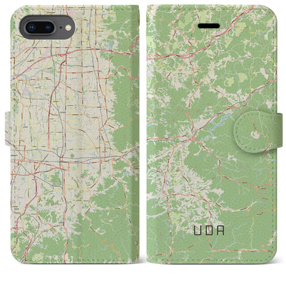 【宇陀（奈良県）】地図柄iPhoneケース（手帳タイプ）ナチュラル・iPhone 8Plus /7Plus / 6sPlus / 6Plus 用