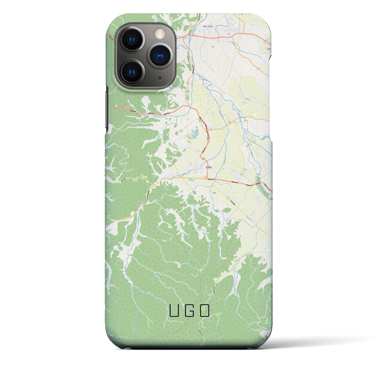 【羽後】地図柄iPhoneケース（バックカバータイプ・ナチュラル）iPhone 11 Pro Max 用