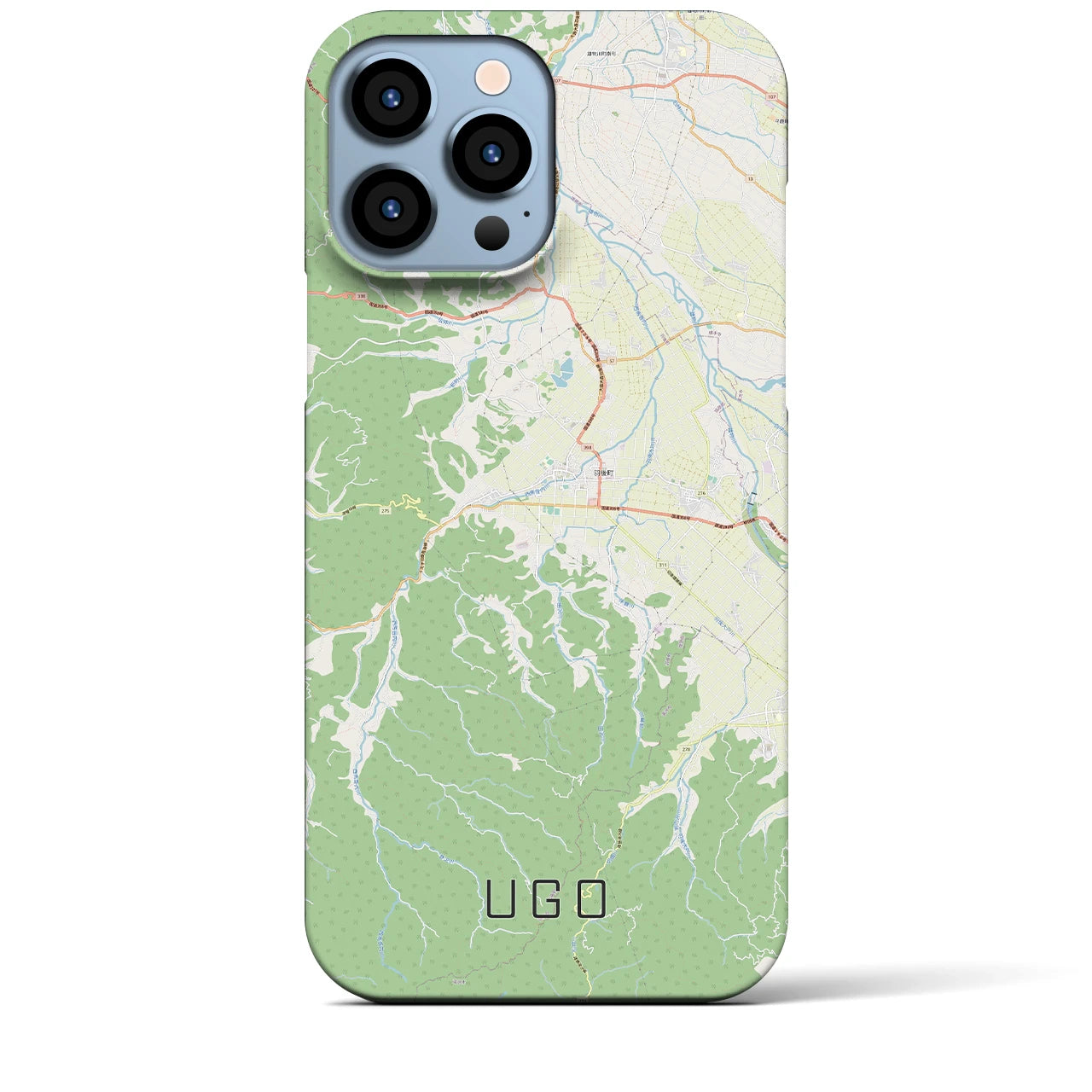 【羽後】地図柄iPhoneケース（バックカバータイプ・ナチュラル）iPhone 13 Pro Max 用