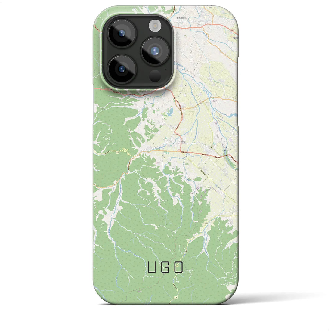 【羽後】地図柄iPhoneケース（バックカバータイプ・ナチュラル）iPhone 15 Pro Max 用