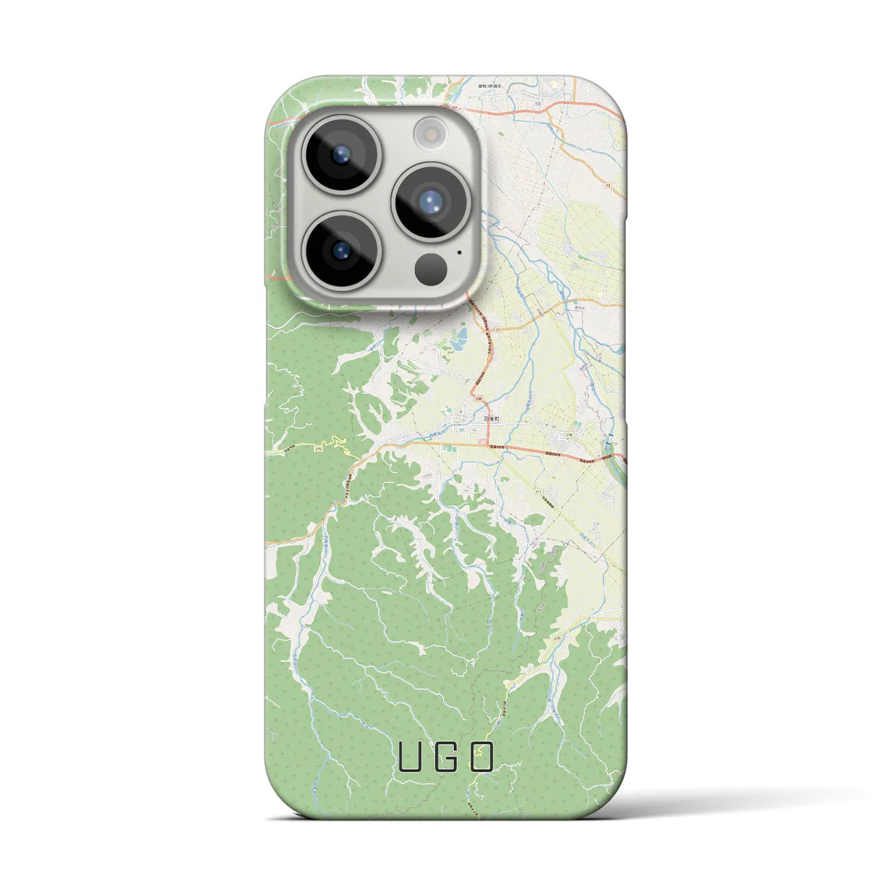 【羽後】地図柄iPhoneケース（バックカバータイプ・ナチュラル）iPhone 15 Pro 用