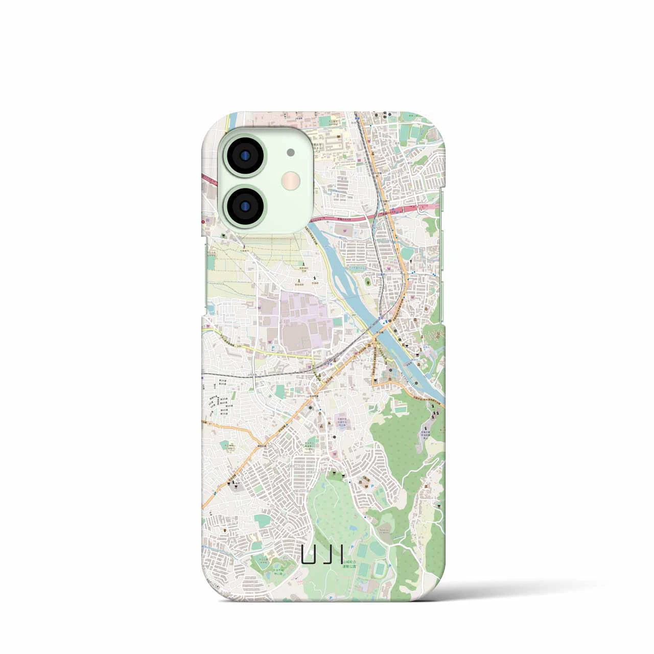 【宇治】地図柄iPhoneケース（バックカバータイプ・ナチュラル）iPhone 12 mini 用