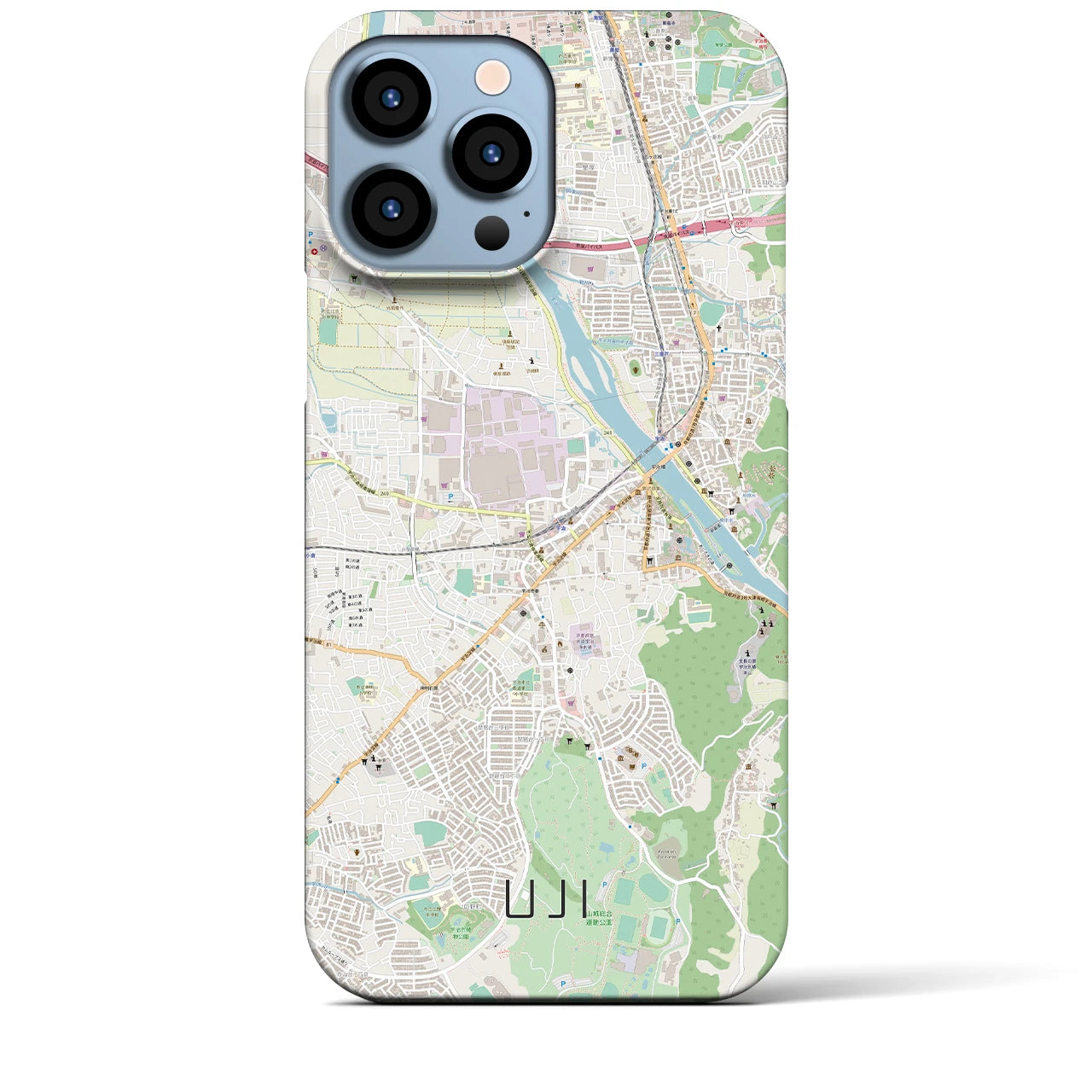 【宇治】地図柄iPhoneケース（バックカバータイプ・ナチュラル）iPhone 13 Pro Max 用