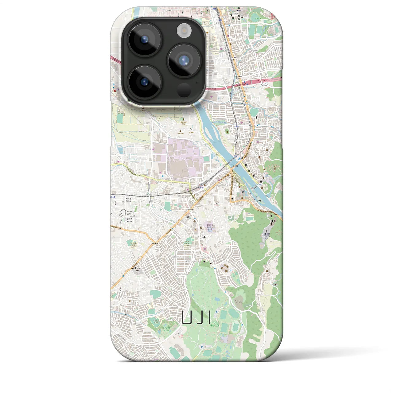 【宇治】地図柄iPhoneケース（バックカバータイプ・ナチュラル）iPhone 15 Pro Max 用
