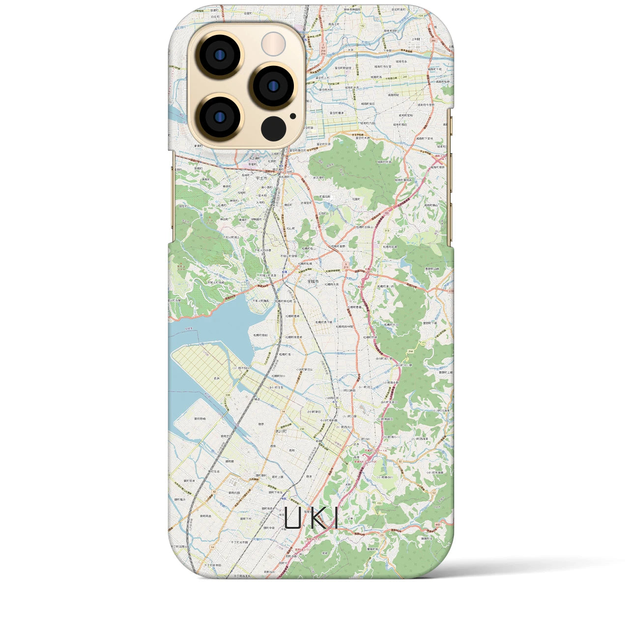 【宇城】地図柄iPhoneケース（バックカバータイプ・ナチュラル）iPhone 12 Pro Max 用