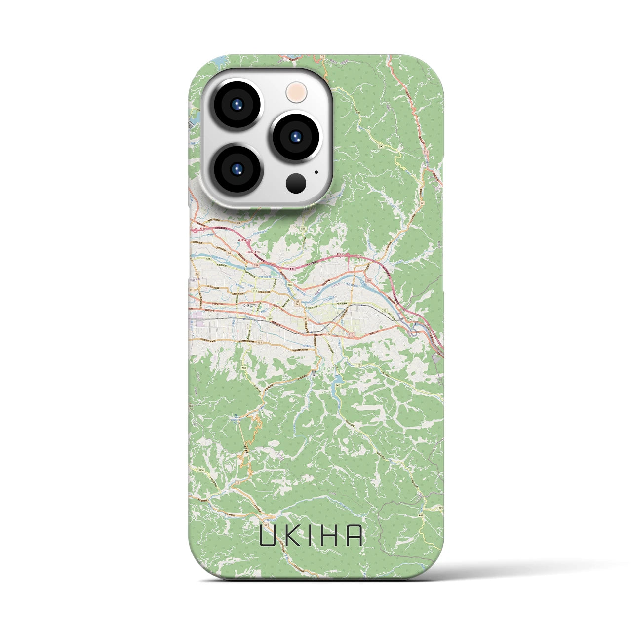 【うきは】地図柄iPhoneケース（バックカバータイプ・ナチュラル）iPhone 13 Pro 用