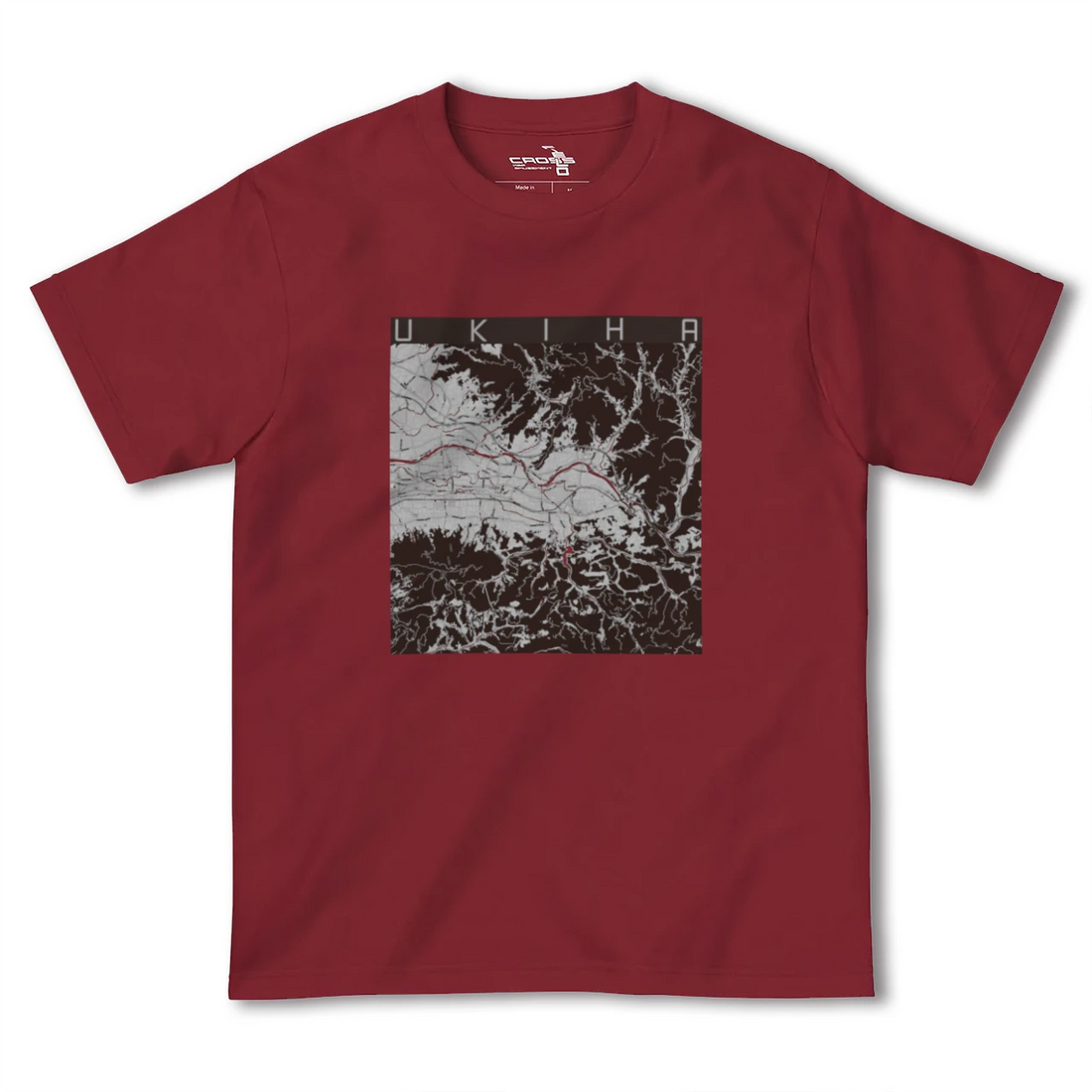 【うきは(福岡県)】地図柄ヘビーウェイトTシャツ