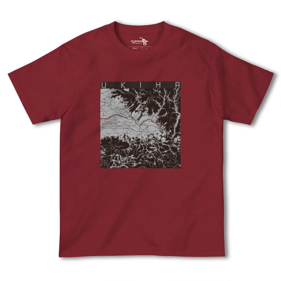 【うきは（福岡県）】地図柄ヘビーウェイトTシャツ