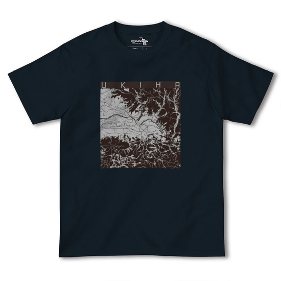 【うきは（福岡県）】地図柄ヘビーウェイトTシャツ