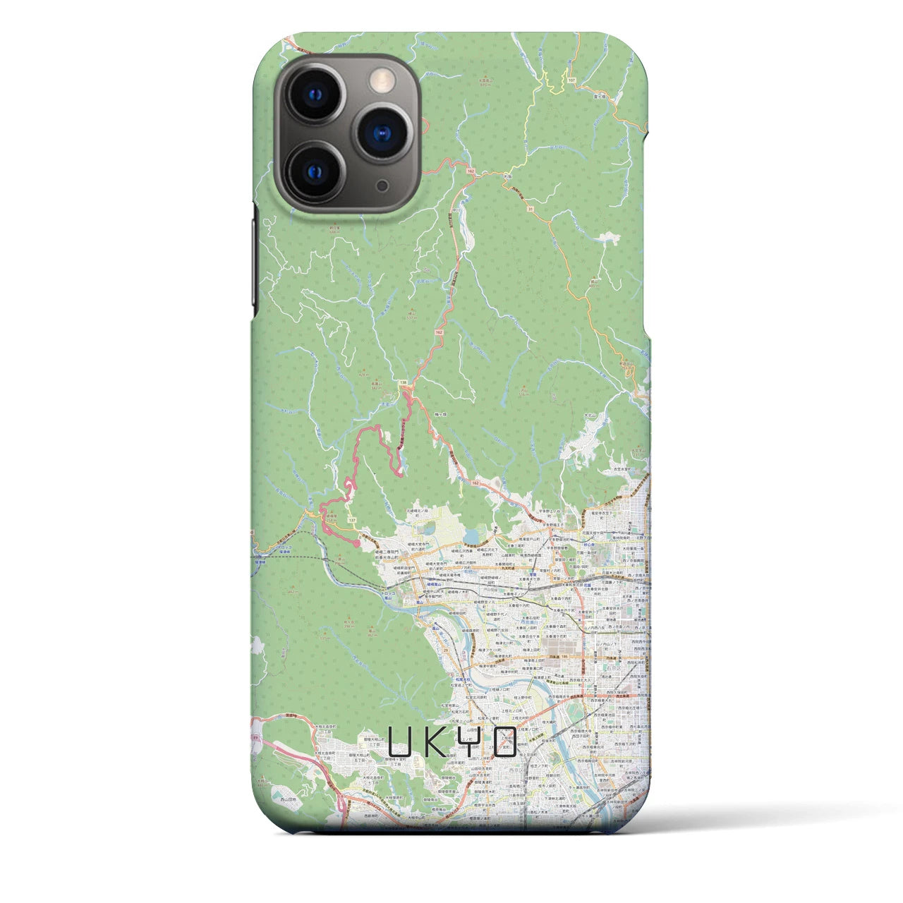 【右京】地図柄iPhoneケース（バックカバータイプ・ナチュラル）iPhone 11 Pro Max 用