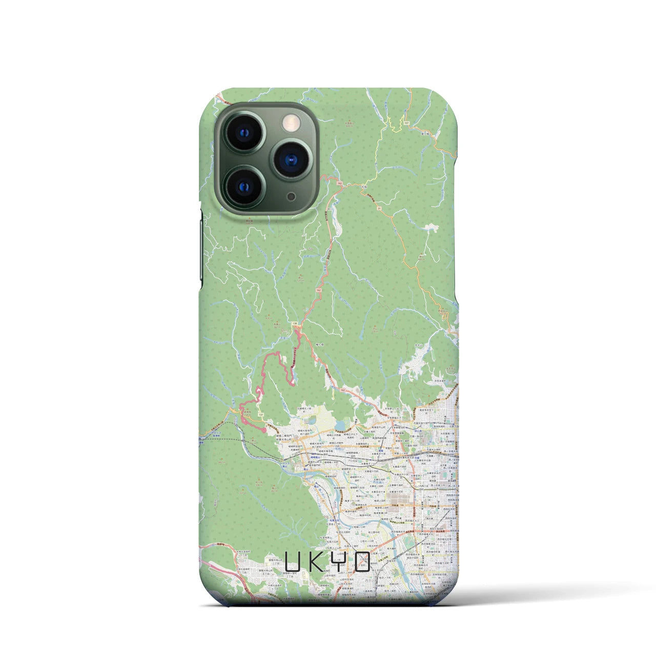 【右京】地図柄iPhoneケース（バックカバータイプ・ナチュラル）iPhone 11 Pro 用