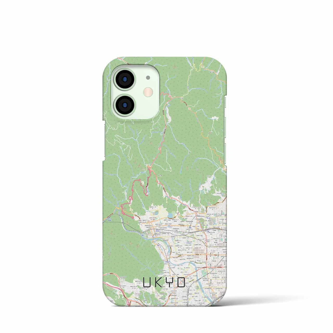 【右京】地図柄iPhoneケース（バックカバータイプ・ナチュラル）iPhone 12 mini 用