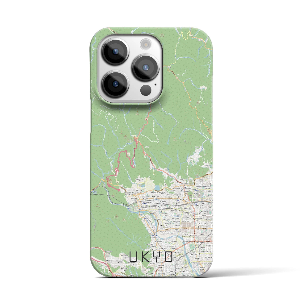 【右京】地図柄iPhoneケース（バックカバータイプ・ナチュラル）iPhone 14 Pro 用