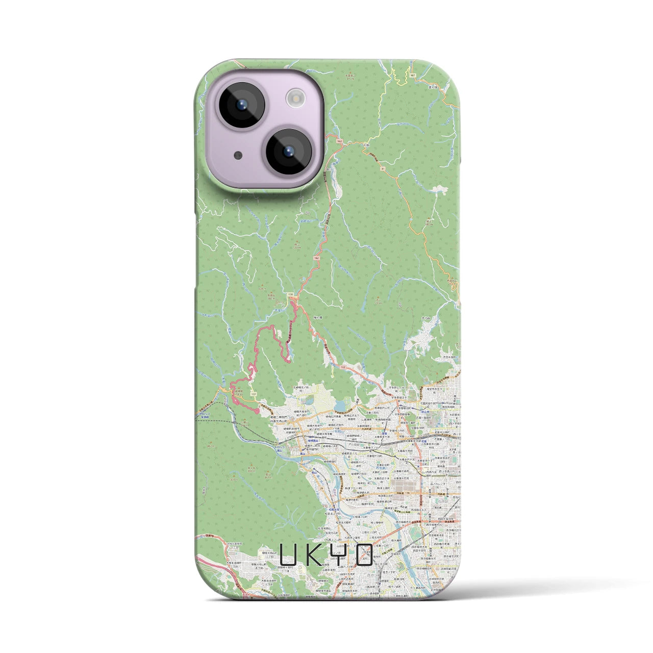 【右京】地図柄iPhoneケース（バックカバータイプ・ナチュラル）iPhone 14 用