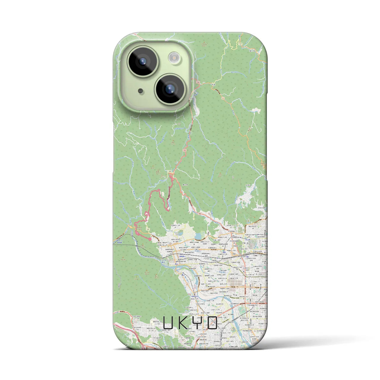 【右京】地図柄iPhoneケース（バックカバータイプ・ナチュラル）iPhone 15 用