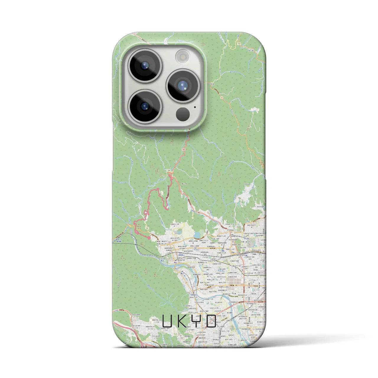 【右京】地図柄iPhoneケース（バックカバータイプ・ナチュラル）iPhone 15 Pro 用