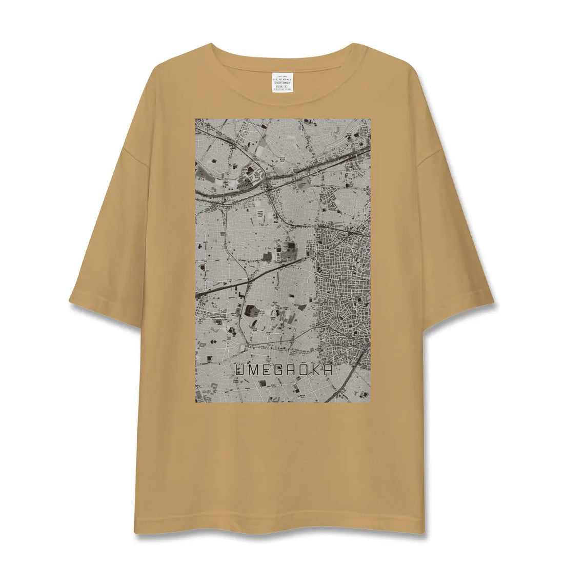 【梅ヶ丘（東京都）】地図柄ビッグシルエットTシャツ
