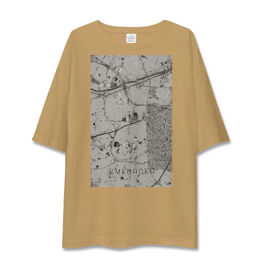 【梅ヶ丘(東京都)】地図柄ビッグシルエットTシャツ